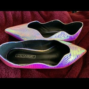 Holographic Ballet Flats